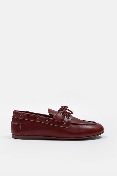 NILUFARR Loafer de damă Miuccia Burgundy din piele naturală