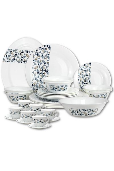 Melrich 38 Pcs Opal Ware Dinner Set Pa Free Dishwasher & Microwave Oven Safe Durable & Elegant