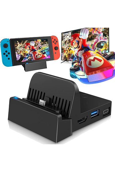 COOYA Dock Station for Switch,4k/1080p HDMI Adapter and USB 3.0 Port, USB C Charging Dock
