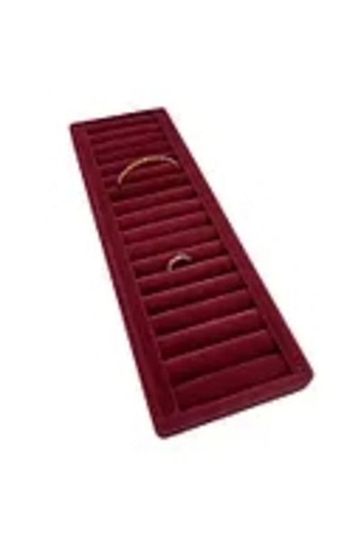 MeGass Dekor Domestic Production Suede Coated Burgundy Color Sausage 35/11 cm Bracelet Cuff Table