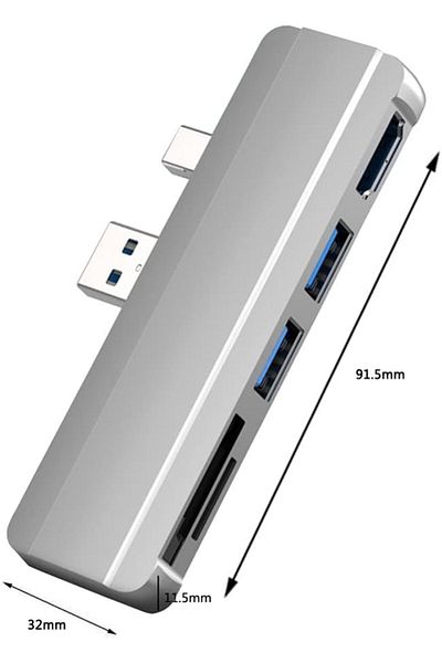 COOYA Suitable For Surface Pro Docking Station, HDMI HD Projection, SD/TF Card Reader, Expansion USB Hub