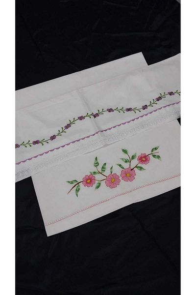Papatyam Machine Work Pillow & Prayer Rug Mouthpiece 45X80X70X20 Vintage Dowry Lace