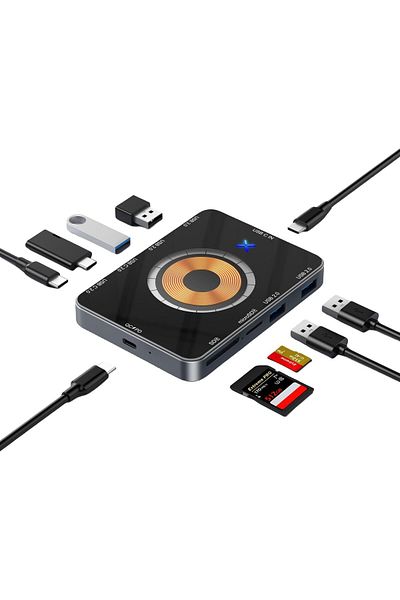 COOYA USB C Hub,with Fast Transfer,PD Charging,Wireless Charging,Compatible with Cellphone, Tablet, Laptop