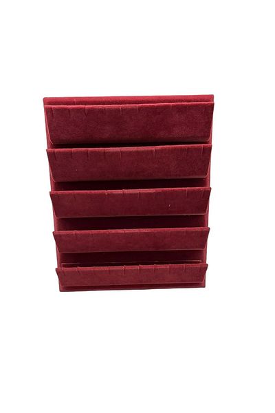 MeGass Dekor Domestic Production Suede Fabric 20/16 cm Burgundy Color Standing Earring Stand
