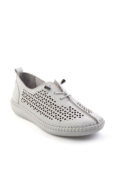 Bambi Pantofi casual de damă din piele albă K01143012303