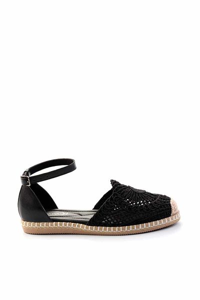Bambi Schwarz gestrickte Damen-Espadrille K 01117011416