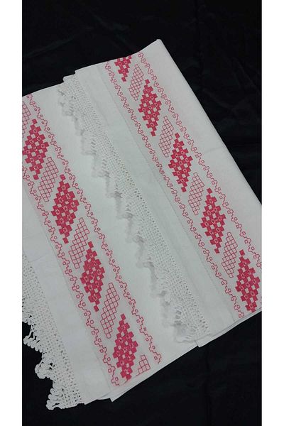 Papatyam 2 Pillow (70X45) Handcrafted Lace/Vintage/Dowry/Cotton