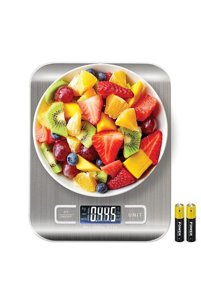 COOYA Digital Kitchen Scale, with LCD Display, Stainless Steel Platform, High Accuracy, Tare Function