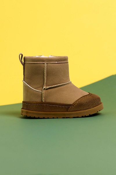 Limoya Βρεφικές μπότες Gilla Mink Suede με αντίστροφη ραφή και λεπτομέρεια με γούνα στο εσωτερικό