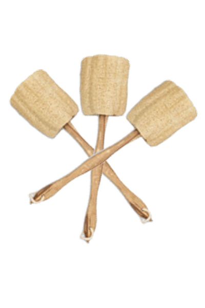 Zencefil Organik 3 Pieces Pumpkin Fiber Pumpkin Pouch with Handle Model Bath Pouch Wooden Handle Pumpkin Pouch