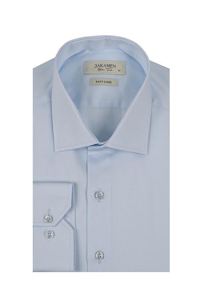 Jakamen Μπλε Slim Fit Basic Πουκάμισο με κουμπιά 100% βαμβάκι