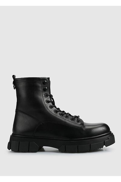 Provoq Black Leather Men's Boots