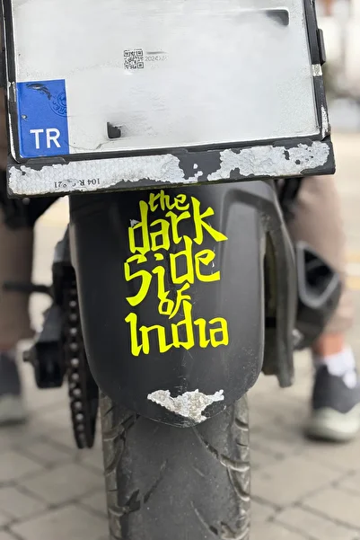 Banxtre Neon Yellow the Dark Side of India Sticker Sticker for Tvs and Bajaj Group (14cm)