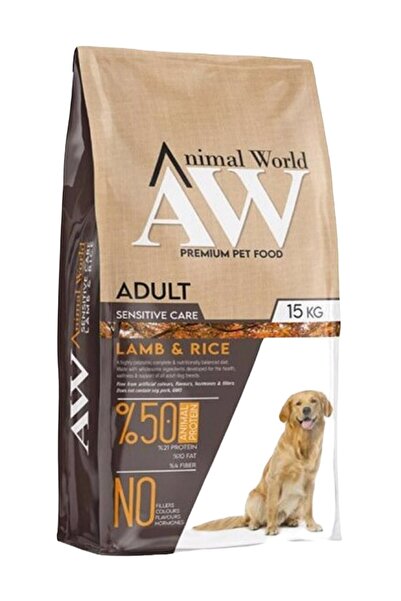 Animal World Adult Kuzu Eli Pirinçli Yetişkin Köpek Maması 15 Kg