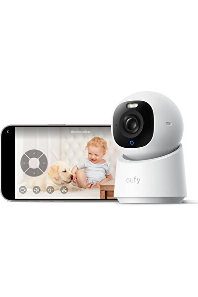 eufy E30 4K İç Kamera, 360° Döner, Renkli Gece Görüşü, AI Takip, Wi-Fi, Uygul...
