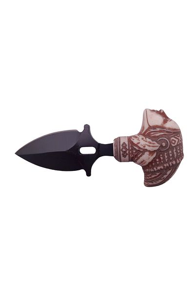 Depox Cuțit tactic de vânătoare IdeallStore®, Shaman Goddess, 8,5 cm, negru, teacă cu clemă pentru curea