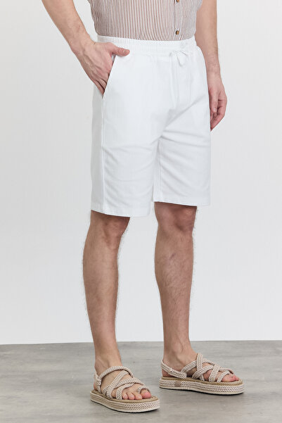 TCT TEKSTİL Linen Bermuda Lycra Shorts - 5060