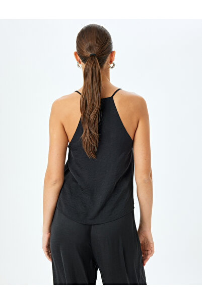 Koton Thin Strap Halter Neck Satin Tank Top