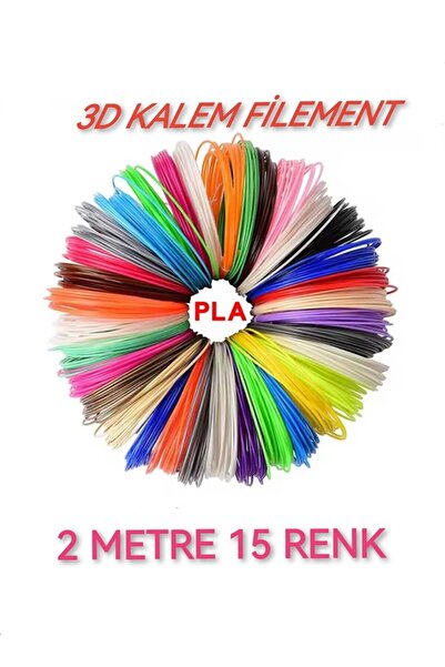 dvrktasarım Divrak3d Filament Pla 1.75mm Pla 15 Renk X 2 Metre 3 Boyutlu Kale...