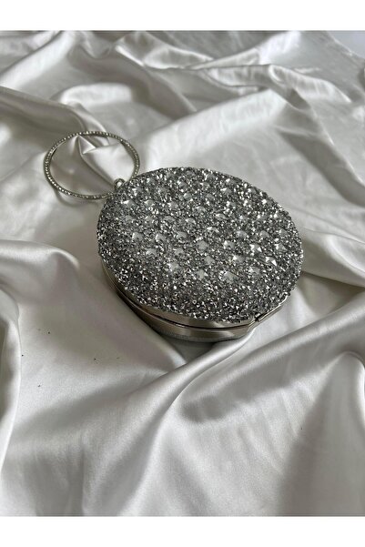 Mia Collection Cylinder Stone Model Nunta Logodna Rochie de Seara Geanta Argintie