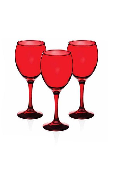 Bellona Set Of 3 Red Glass