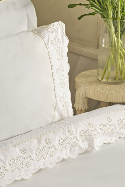 Karaca Home Carmello Brodeli 100% бавовна двоспальний комплект постільної білизни білий