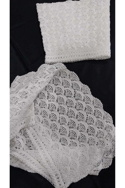 Papatyam Vintage Lace Handcrafted 2 Pieces (20X35) Pillow Head Set / Hand Knitted Crochet