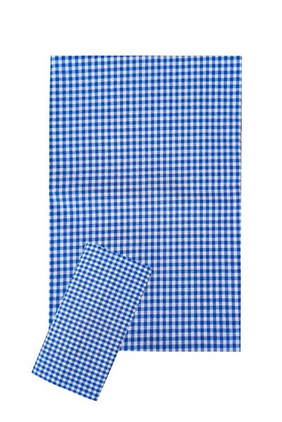 Mira Home Yer Sofra Bezi Piknik Masa Örtüsü Zefir Kare Desen 170x170 Mavi