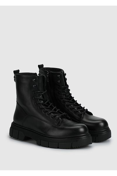 Provoq Black Leather Men's Boots