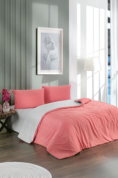 RaSerSa RS Double Duvet Cover Set – Cotton Ranforce Fabric, Breathable, 4-Piece Set