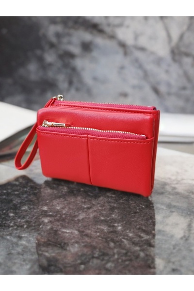 KY Women's Red Wallet a Quality Soft Leather Card Holder Small Size