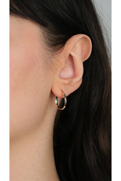 Arpaş 14 Ayar Altın Sade Halka Küpe 989