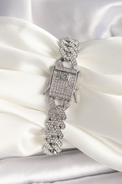 doremodam Brass Silver Color Zircon Stone Gourmet Model Women's Bracelet - Lisinya