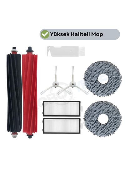 robotyedek Roborock Q Revo Master White Compatible Brush Hepa Filter Mop Set-8 Pieces