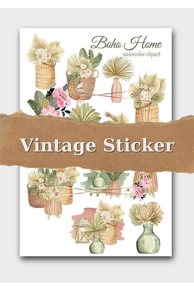 One Little Happiness Vintage Sticker Set Suitable for Planner Agenda Bullet Journal