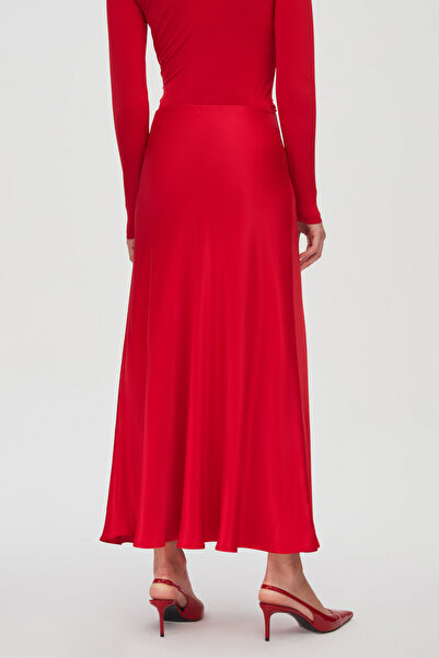 SHNWOMAN KIRMIZI SATEN ETEK