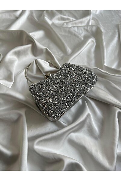 Mia Collection Model Single Stone Rochie de Seara de Logodna de Nunta Geanta Argintie