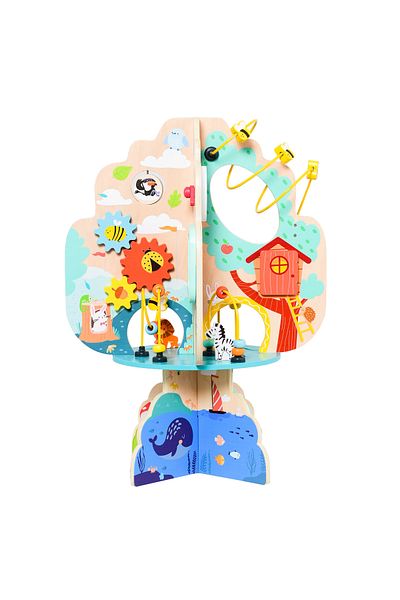 OEM Joc Educativ din Lemn cu activitati pt bebe, Moni Toys, Dezvolta abilitati motorii, Varsta 18 luni +