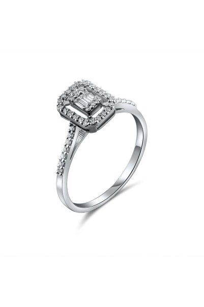 Lial Diamond 0.18 Karat Baget Pırlanta Yüzük, Gerçek Pırlanta, Sertifikalı Mü...