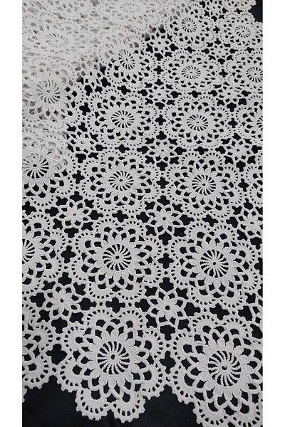Papatyam Hand Knitted Crochet (150X135) Tablecloth Thick Thread Handcrafted Lace Set/Vintage/Cotton Thread/Dowry