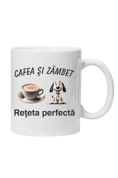 OEM Εξατομικευμένη λευκή κούπα "καφές και χαμόγελο", INOVATIX®. 330ml