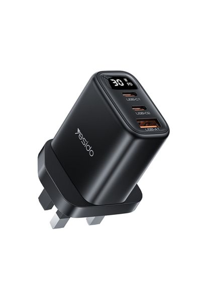 Yesido YC88 30W USB + Dual USB-C / Type-C Digital Display Charger