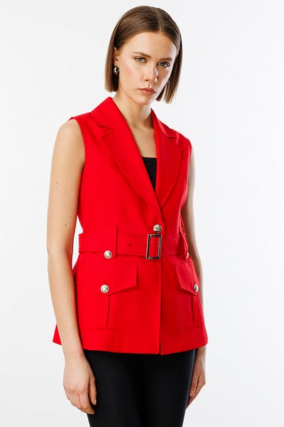 Ekol Waist Belted Sleeveless Vest