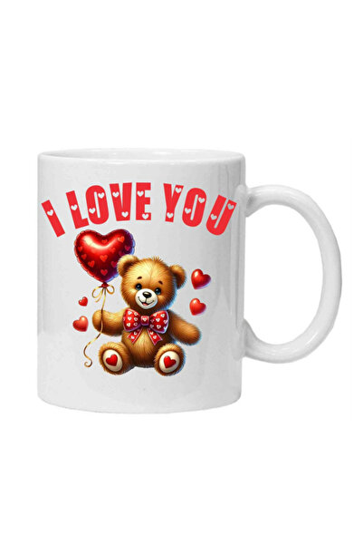 OEM Cana albă personalizată „Te iubesc – ursuleț”, INOVATIX®. 330 ml