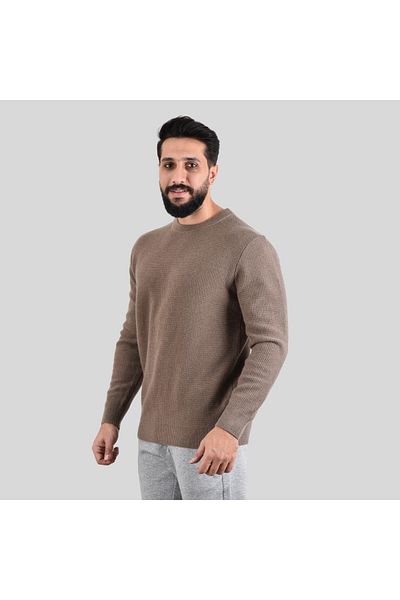 Giordano Men's Waffle Crew Neck Long Sleeve Pullover