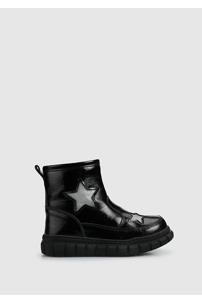 Kiddo Black Leather Girls' Boots