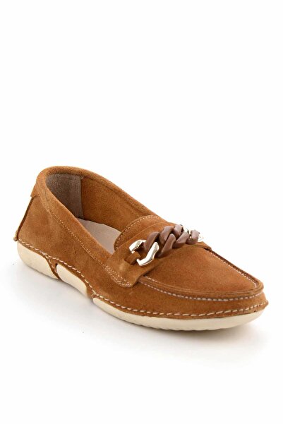 Bambi Дамски мокасини от естествена кожа Camel Suede01303316202