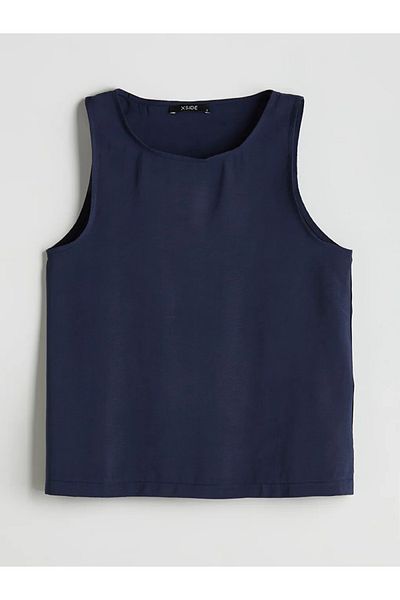 LC Waikiki Xside Navy Blue Crew Neck Women's Blouse