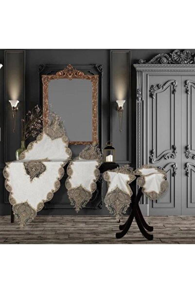 bursa çeyiz Zambak Linen 5 Piece Living Room Set