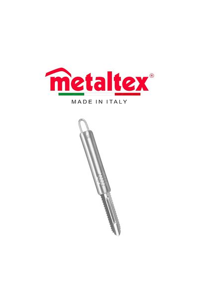 Metaltex مقشرة خضراوات إمبريال - مصنوعة من الفولاذ المقاوم للصدأ بمقبض بيضاوي، آمنة للاستخدام في غسالة الأطباق